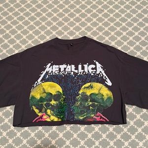 R13 Metallica Crop Tee